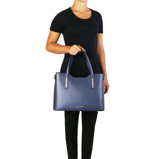 Leather shoulder bags Olimpia - Italian leather tote | TL141412 San Rocco Italia