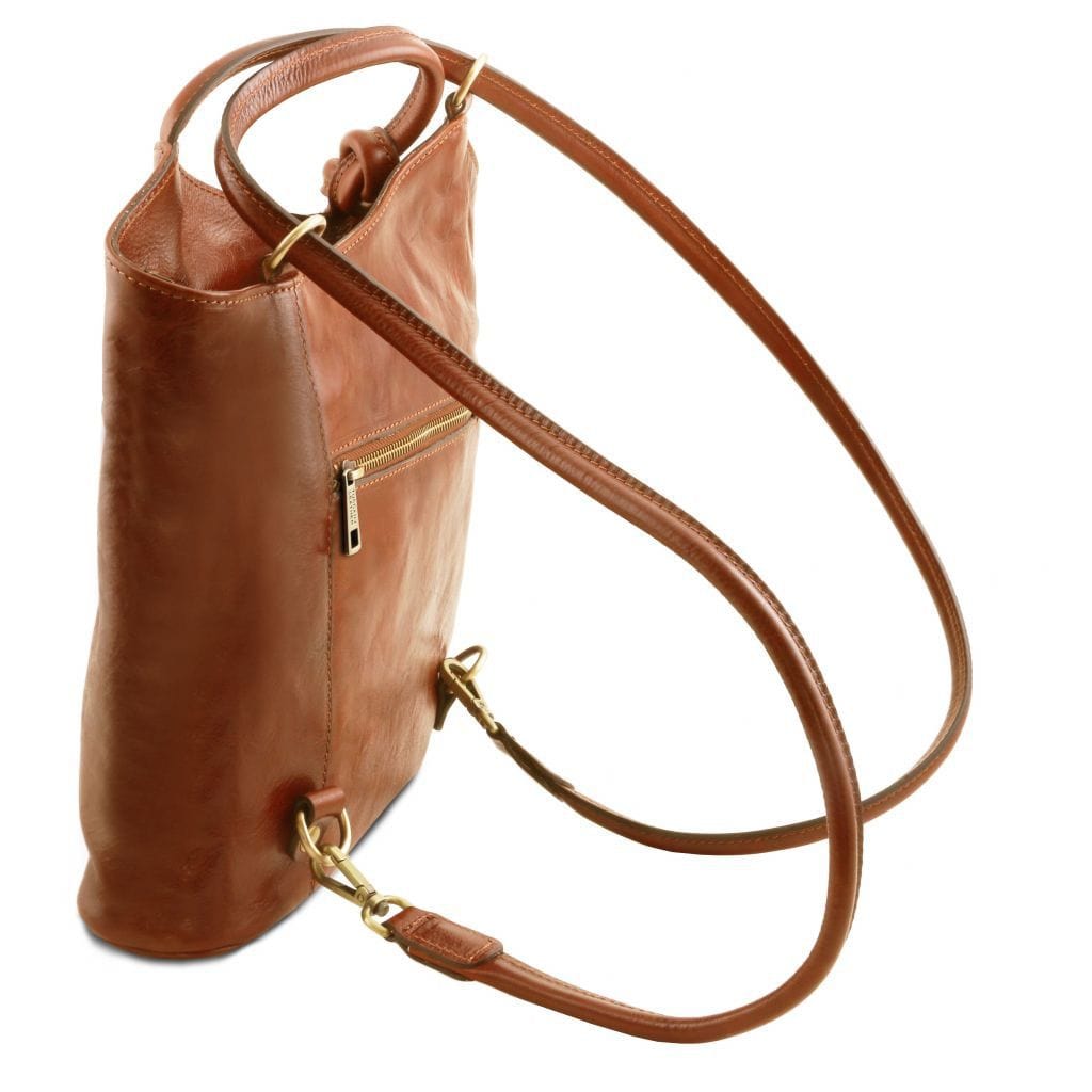 Patty - Leather convertible 2-in-1 backpack shoulder bag | TL141497 - Premium Leather shoulder bags - Shop now at San Rocco Italia