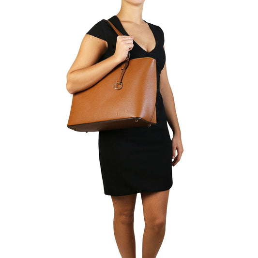 Leather shoulder bags TL Bag - Leather shopping bag | TL141828 San Rocco Italia