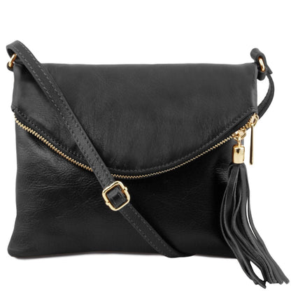 TL Young bag - Shoulder bag with tassel detail | TL141153 - Foldover Crossbody Bag - Premium Leather shoulder bags - Shop now at San Rocco Italia