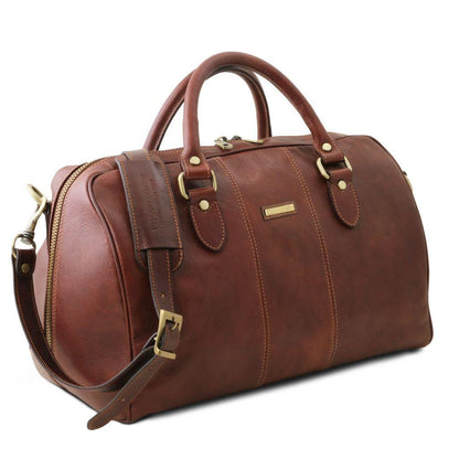 Lisbona - Travel leather duffle bag - Small size | TL141658 - Premium Leather Travel bags - Shop now at San Rocco Italia