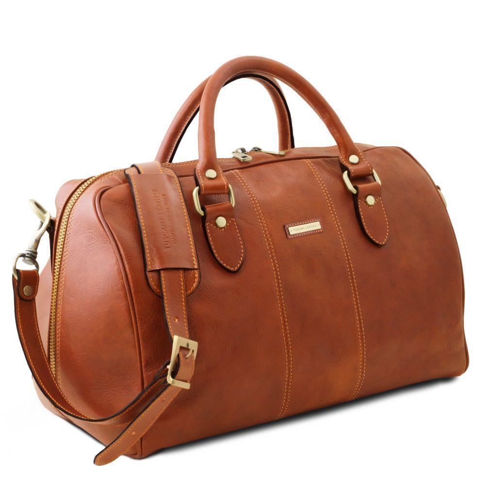 Lisbona - Travel leather duffel bag - Small size | TL141658 - Premium Leather Travel bags - Shop now at San Rocco Italia