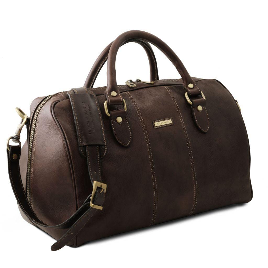 Lisbona - Travel leather duffel bag - Small size | TL141658 - Premium Leather Travel bags - Shop now at San Rocco Italia
