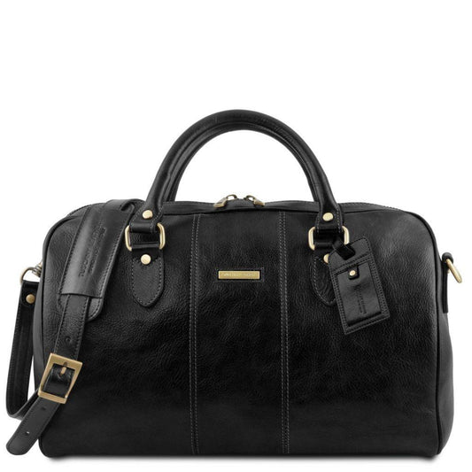 Leather Travel bags Black Lisbona - Travel leather duffel bag - Small size | TL141658 San Rocco Italia