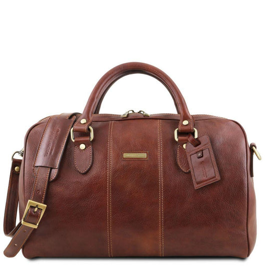 Lisbona - Travel leather duffle bag - Small size | TL141658 - Premium Leather Travel bags - Just €341.60! Shop now at San Rocco Italia