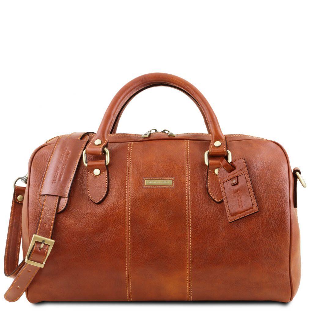 Lisbona - Travel leather duffle bag - Small size | TL141658 - Premium Leather Travel bags - Shop now at San Rocco Italia