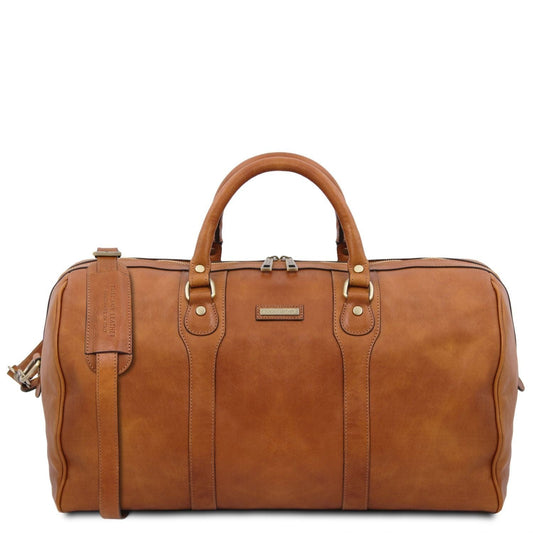 Leather Travel bags Natural Oslo - Travel leather duffel bag - Weekender bag | TL141913 San Rocco Italia