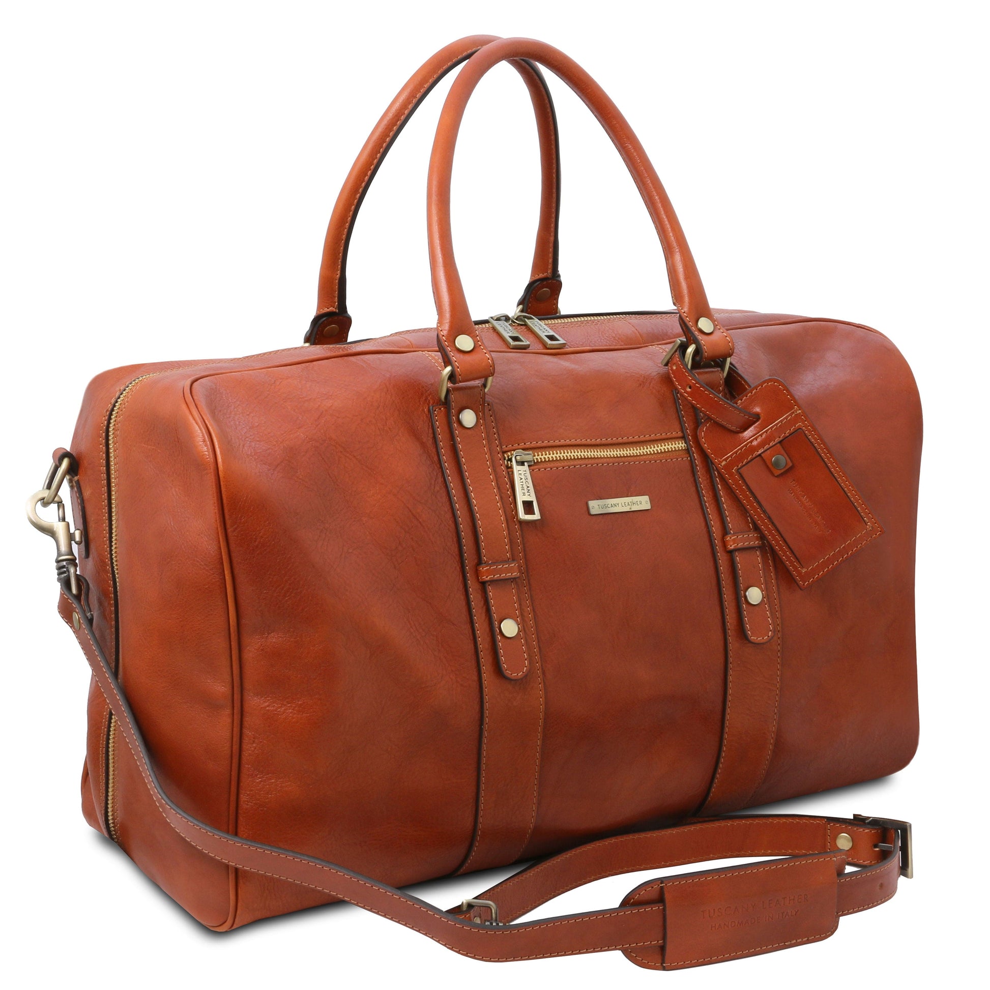 TL Voyager - Leather travel bag with front pocket | TL142140 - Premium Leather Travel bags - Shop now at San Rocco Italia
