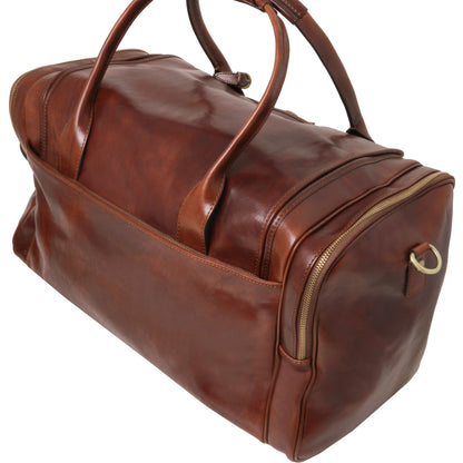 TL Voyager - Travel leather bag with side pockets | TL142141 - Premium Leather Travel bags - Just €439.20! Shop now at San Rocco Italia