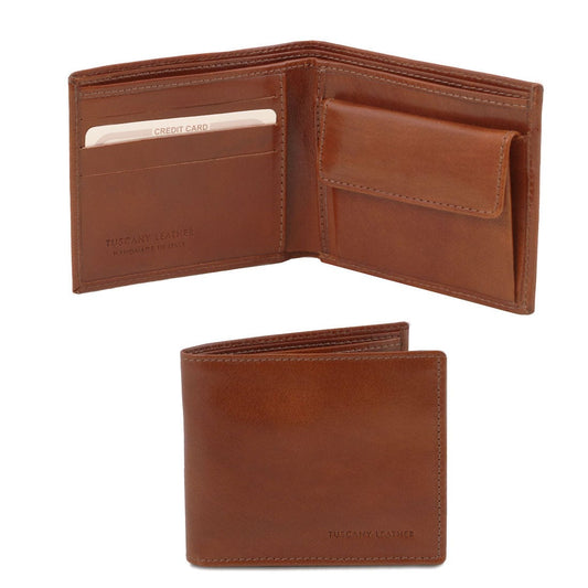 Exclusive 2 fold leather wallet for men with coin pocket | TL140761 - Premium Leather wallets for men - Just €53.68! Shop now at San Rocco Italia