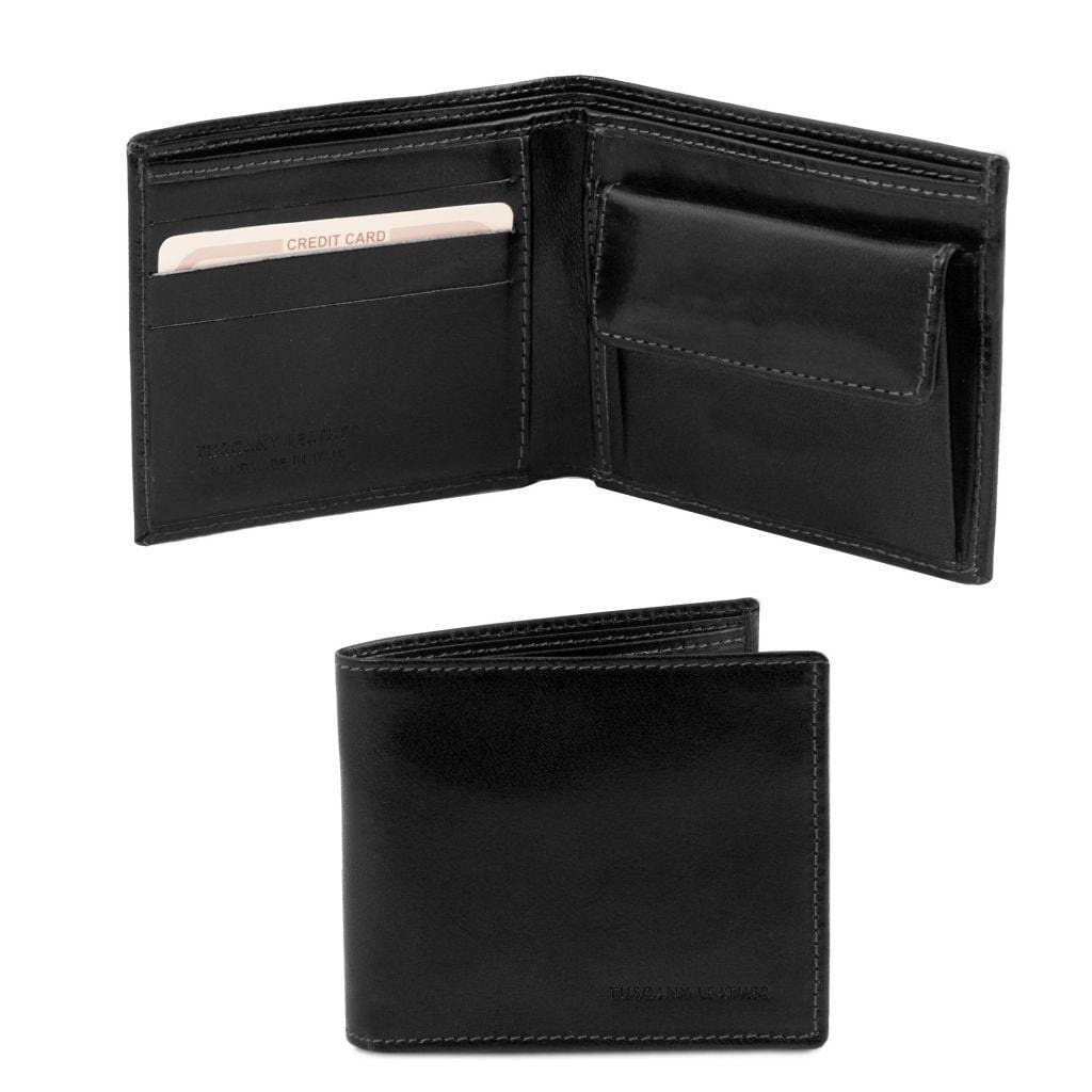 Exclusive 2 fold leather wallet for men with coin pocket | TL140761 - Premium Leather wallets for men - Shop now at San Rocco Italia