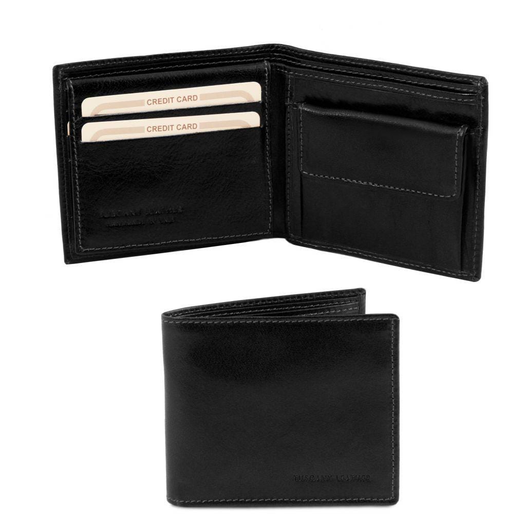 Exclusive 3 fold leather wallet for men with coin pocket | TL141377 - Premium Leather wallets for men - Shop now at San Rocco Italia