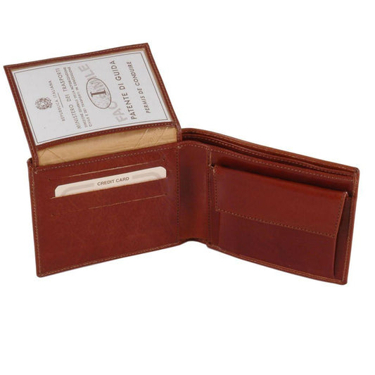 Leather wallets for men Exclusive leather 3 fold wallet for men with coin pocket | TL140763 San Rocco Italia