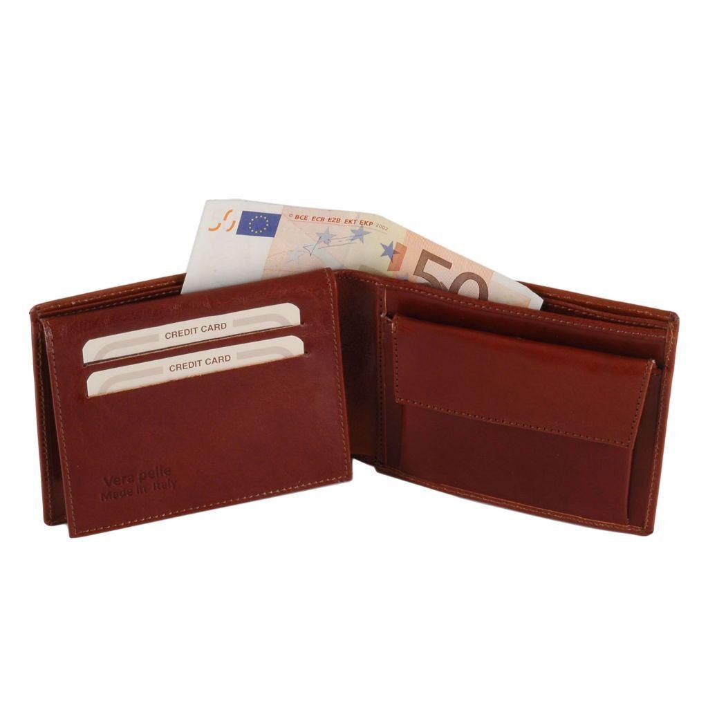 Exclusive leather 3 fold wallet for men with coin pocket | TL140763 - Premium Leather wallets for men - Shop now at San Rocco Italia