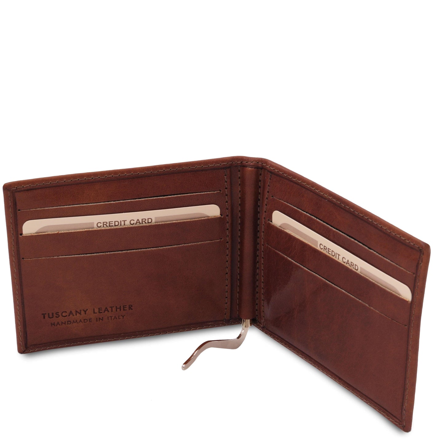 Exclusive leather card holder with money clip | TL142055 - Premium Leather wallets for men - Shop now at San Rocco Italia