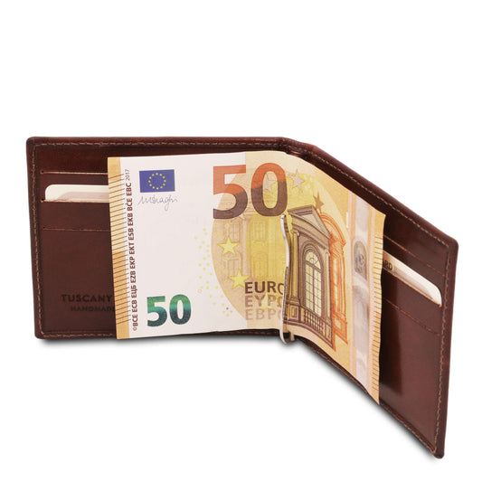 Leather wallets for men Exclusive leather card holder with money clip | TL142055 San Rocco Italia