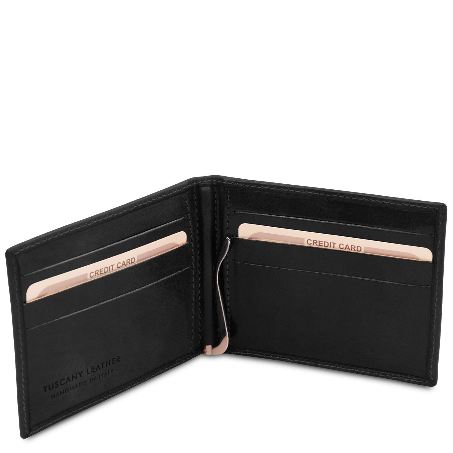 Exclusive leather card holder with money clip | TL142055 - Premium Leather wallets for men - Shop now at San Rocco Italia