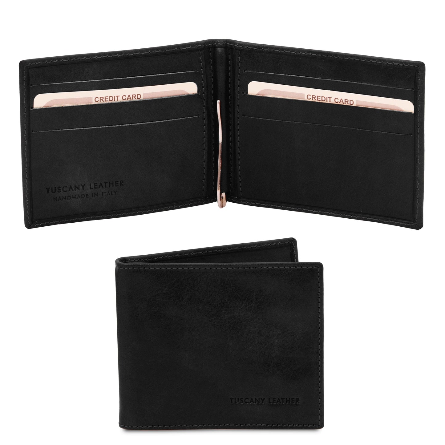 Exclusive leather card holder with money clip | TL142055 - Premium Leather wallets for men - Shop now at San Rocco Italia