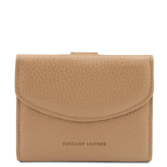 Calliope - Exclusive 3 fold leather wallet for women with coin pocket | TL142058 - Premium Leather wallets for women - Shop now at San Rocco Italia