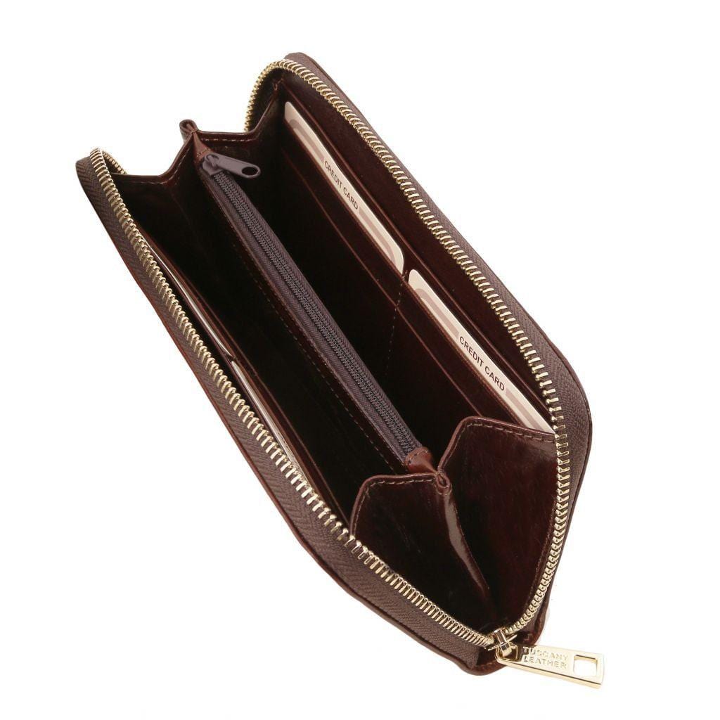 Exclusive leather accordion wallet with zip closure | TL141206 - Premium Leather wallets for women - Just €102.48! Shop now at San Rocco Italia