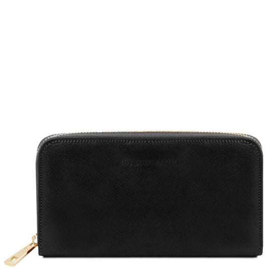 Leather wallets for women Black Exclusive zip around leather wallet | TL141206 San Rocco Italia