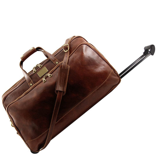 Leather Wheeled luggage Bora Bora - Trolley leather bag - Large size | TL3067 San Rocco Italia