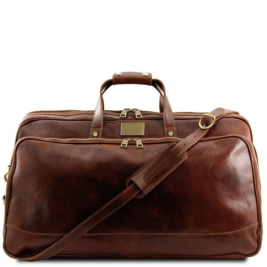 Leather Wheeled luggage Brown Bora Bora - Trolley leather bag - Large size | TL3067 San Rocco Italia