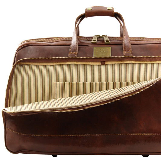 Leather Wheeled luggage Bora Bora - Trolley leather bag - Small size | TL3065 San Rocco Italia