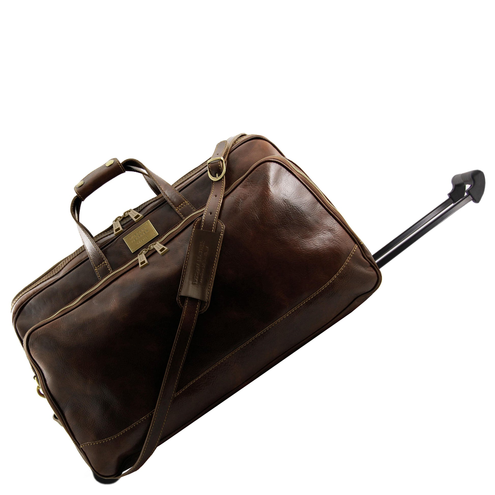 Bora Bora - Trolley leather bag - Small size | TL3065 - Premium Leather Wheeled luggage - Shop now at San Rocco Italia