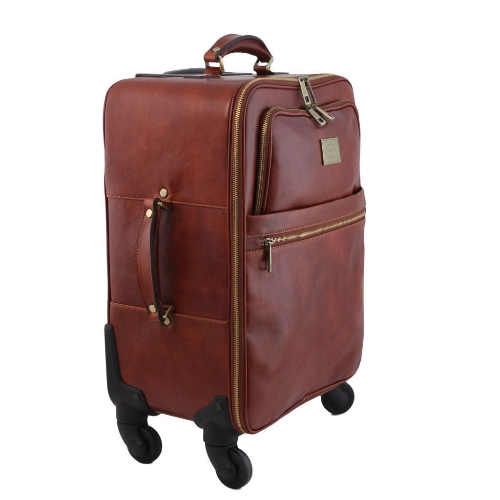 TL Voyager - Vertical leather trolley with 4 wheels | TL141911 - Premium Leather Wheeled luggage - Shop now at San Rocco Italia