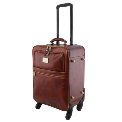 TL Voyager - Vertical leather trolley with 4 wheels | TL141911 - Premium Leather Wheeled luggage - Shop now at San Rocco Italia