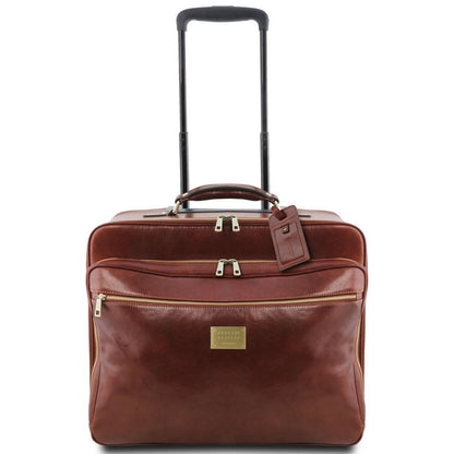 Varsavia - Leather pilot case with two wheels | TL141888 - Premium Leather Wheeled luggage - Just €793! Shop now at San Rocco Italia