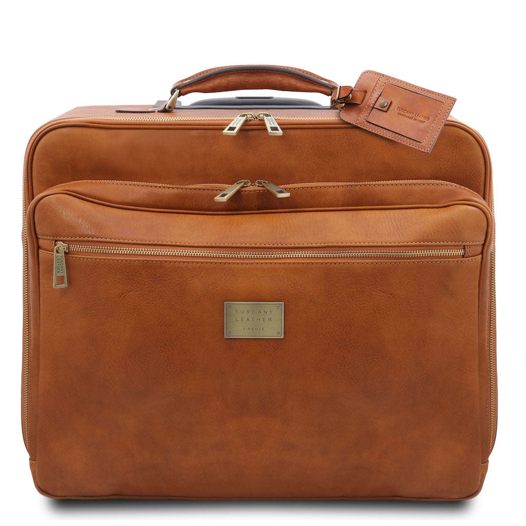 Varsavia - Leather pilot case with two wheels | TL141888 - Premium Leather Wheeled luggage - Shop now at San Rocco Italia