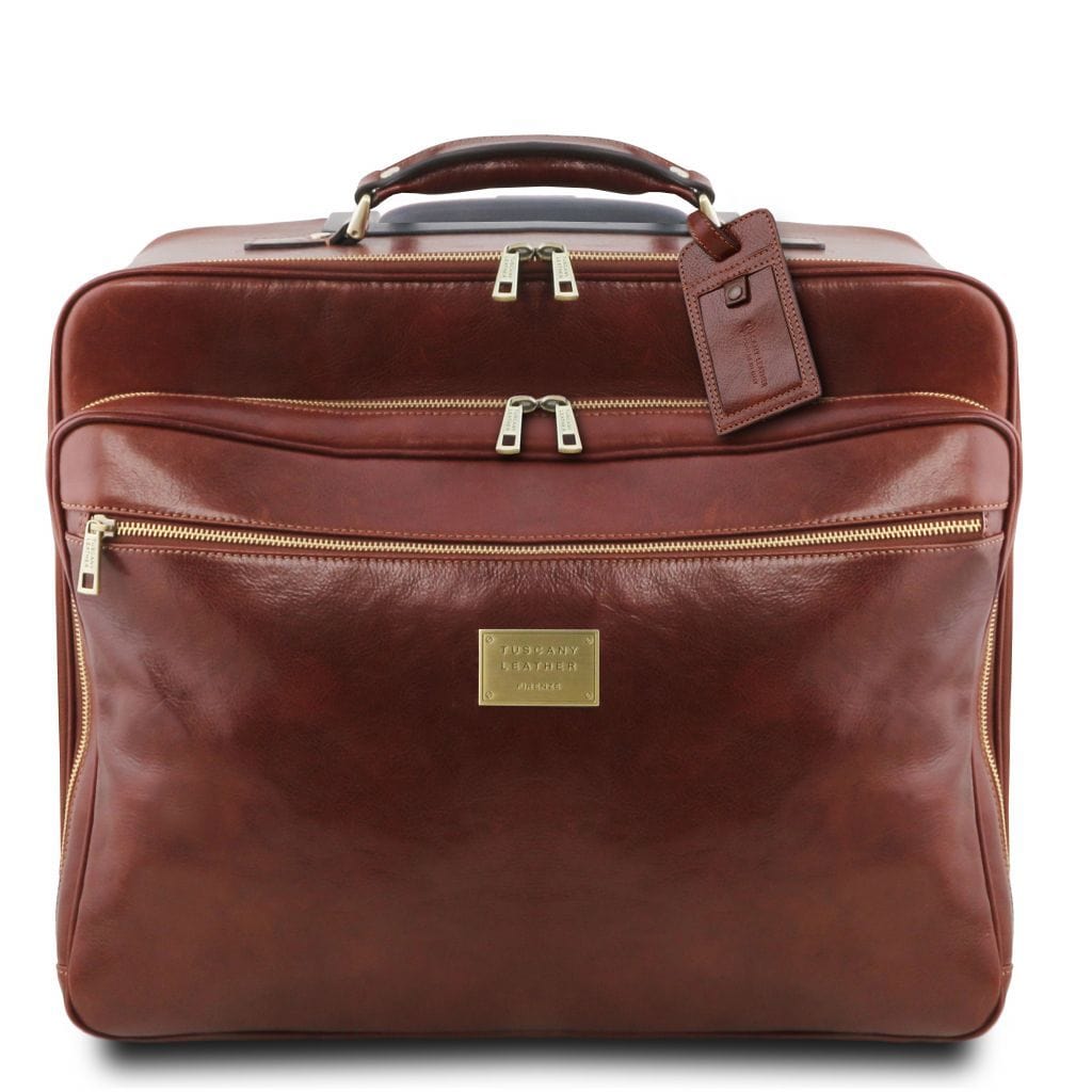 Varsavia - Leather pilot case with two wheels | TL141888 - Premium Leather Wheeled luggage - Shop now at San Rocco Italia