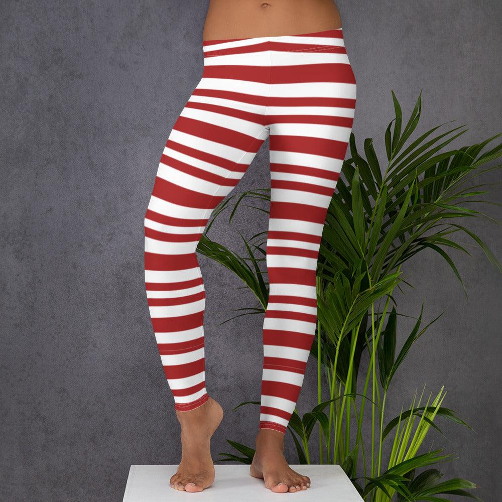 Festive Candy Cane Leggings Soft Microfibre Fabric San Rocco Italia