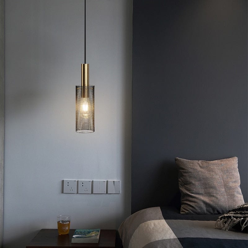 Modern Metal Mesh Pendant Ceiling Light - Black and Gold or White and Gold - Premium Pendant lights - Shop now at San Rocco Italia