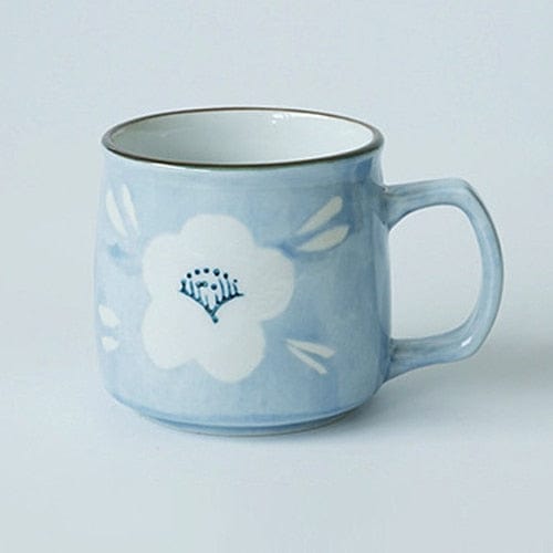 Floral Japanese-Style Hand-Painted Ceramic Tea / Coffee Cups | 250 ml (8.5 oz) - Premium Mugs - Shop now at San Rocco Italia