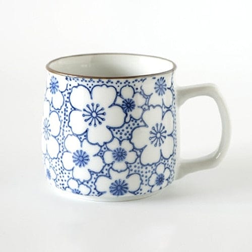 Floral Japanese-Style Hand-Painted Ceramic Tea / Coffee Cups | 250 ml (8.5 oz) - Premium Mugs - Shop now at San Rocco Italia