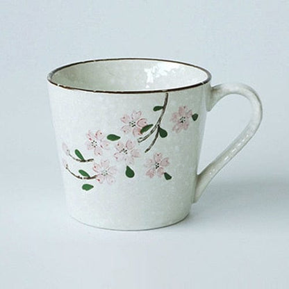 Floral Japanese-Style Hand-Painted Ceramic Tea / Coffee Cups | 250 ml (8.5 oz) - Premium Mugs - Shop now at San Rocco Italia