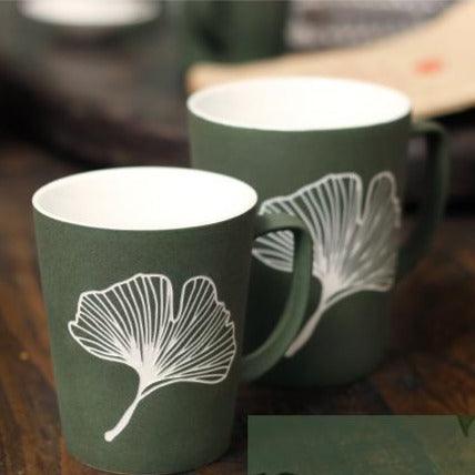 Large Botanical Themed Coffee/Tea Mugs With Wooden Lid and Spoon | 350 ml and 520 ml - Mugs -  sanroccoitalia.it
