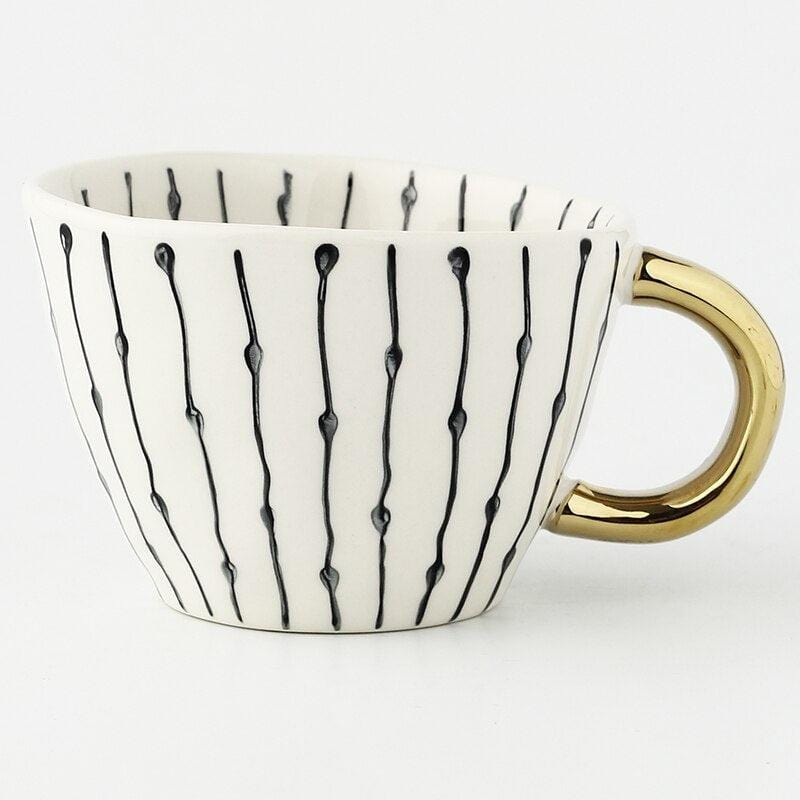 Large Hand Painted Coffee / Tea Cups - Gold Handles - 330 ml - Premium Mugs - Just €29.95! Shop now at San Rocco Italia