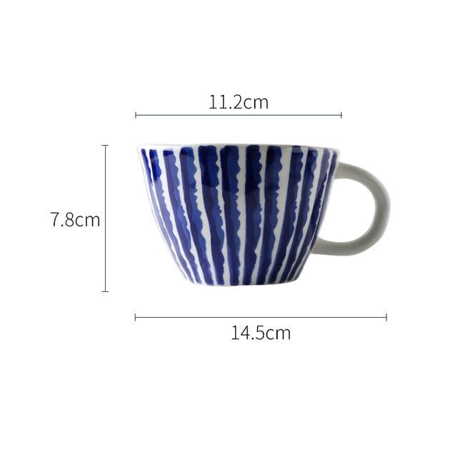 Large Hand Painted Coffee / Tea Cups - White Handles - 330 ml - Premium Mugs - Just €28.95! Shop now at San Rocco Italia