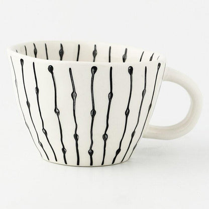 Large Hand Painted Coffee / Tea Cups - White Handles - 330 ml - Premium Mugs - Shop now at San Rocco Italia