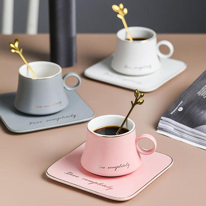 Love Completely Coffee Cup, Saucer and Twig Spoon Set | 180 ml - Premium Mugs - Shop now at San Rocco Italia
