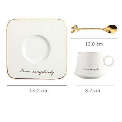 Love Completely Coffee Cup, Saucer and Twig Spoon Set | 180 ml - Premium Mugs - Shop now at San Rocco Italia