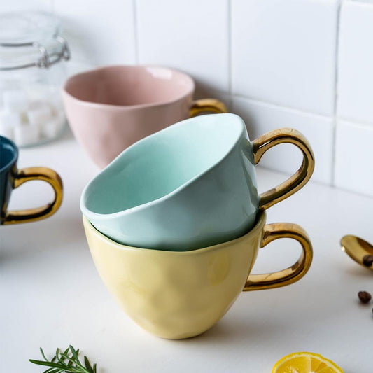 Nordic-style Gold Handled Mugs - 360 ml - Premium Mugs - Just €34.95! Shop now at San Rocco Italia