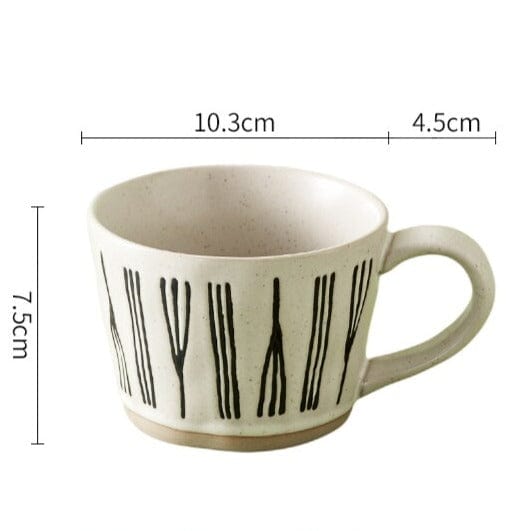 Retro-Style Hand Painted Irregular Shaped Ceramic Tea / Coffee Cups - Mugs - San Rocco Italia