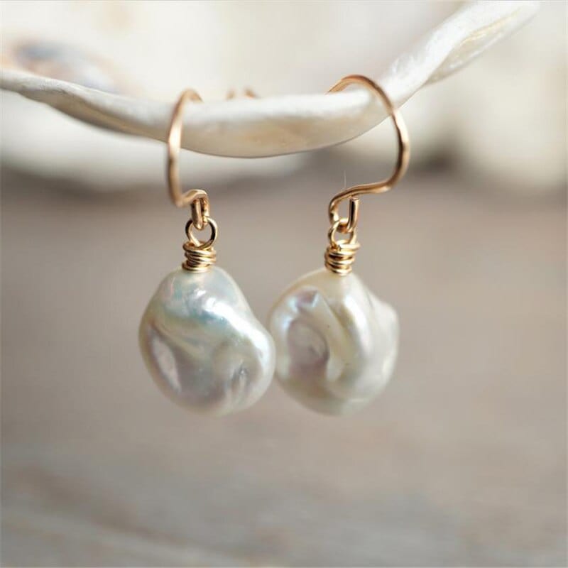 Natural Baroque Pearl Earrings - 14K Gold Filled - San Rocco Italia