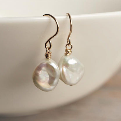 Natural Baroque Pearl Earrings - 14K Gold Filled - San Rocco Italia