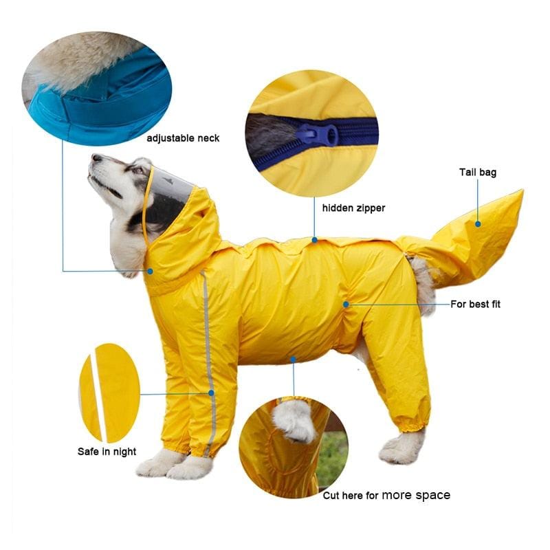 Full Coverage Dog Raincoat - Premium Pet Clothing - Shop now at San Rocco Italia